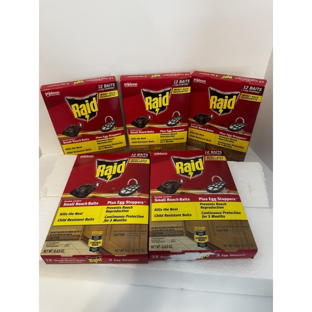 Raid Double Control Small Roach Baits Egg Stoppers Child Resistant 12 Pack